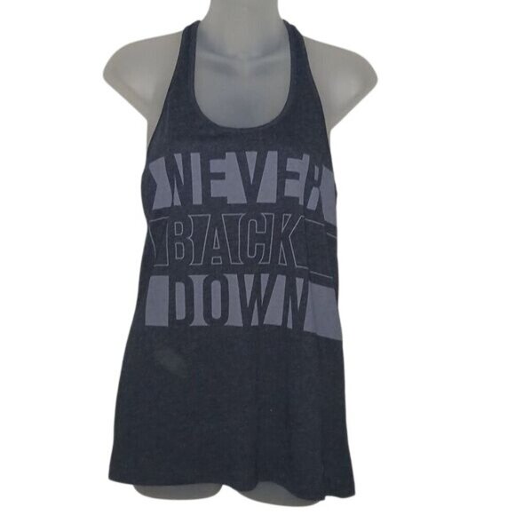 Underarmour Heat Gear Never Back Down Gray Racerback Tank Top - Picture 2 of 7